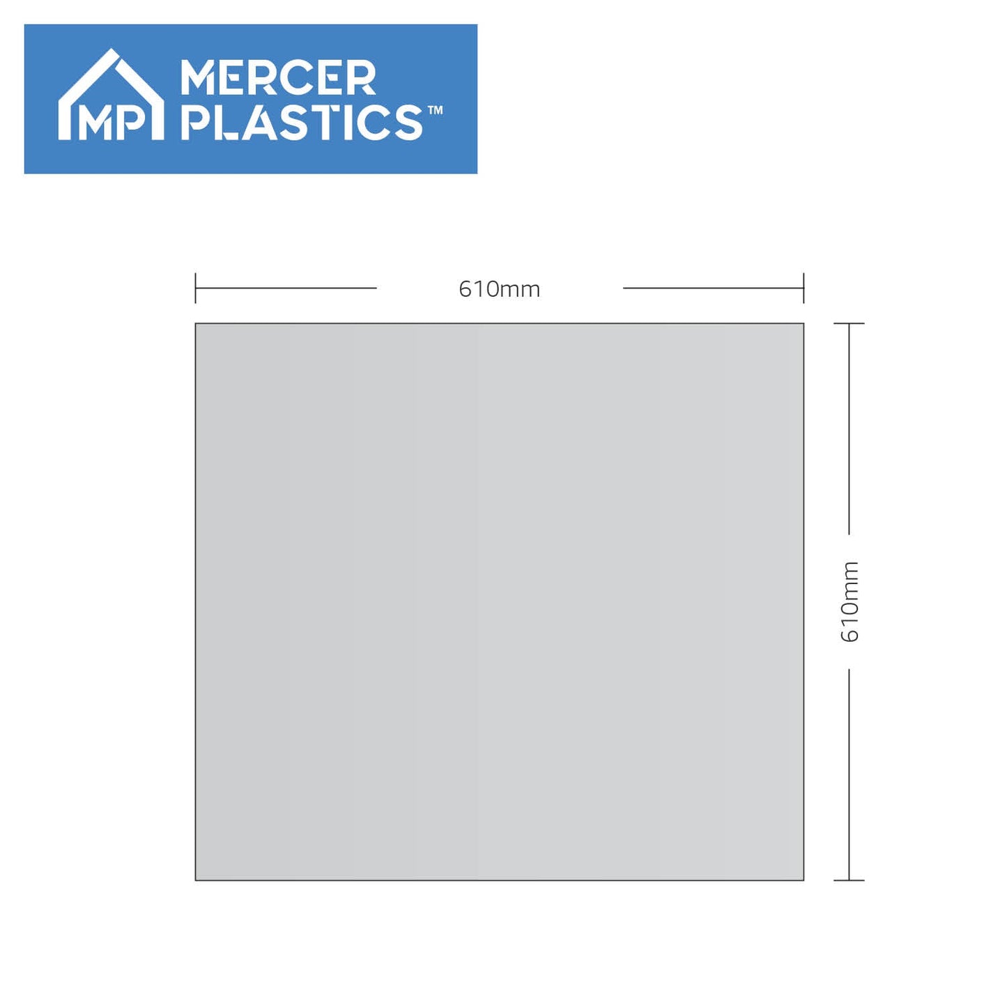 3mm 600mm x 600mm Clear Acrylic Plastic Sheet For Replacement Shed and Greenhouse Windows